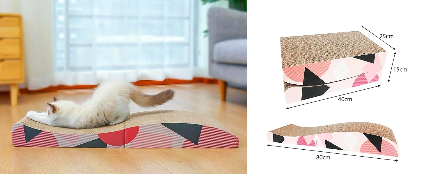 Casa Pura Килимок-книжка для котів з картону, 25 x 40 x 15 см - ідеально для точіння кігтів, ігор та відпочинку