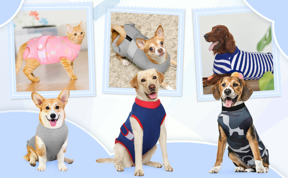 Комбінезон для собак після операції SlowTon: м'який, дихаючий, захист від витікання, альтернатива електронного нашийника, для собак після кастрації, сірий, розмір S