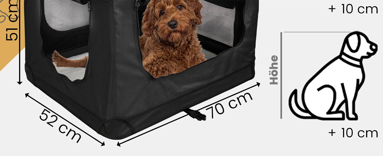 Складана переносна сумка-бокс для собак та котів Petigi (Чорний, L 70x52x51 см)