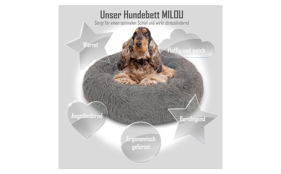 Крісло-лежанка для собак та котів MEDISAFETY Milou, м'яке, кругле, 70 см, бежеве