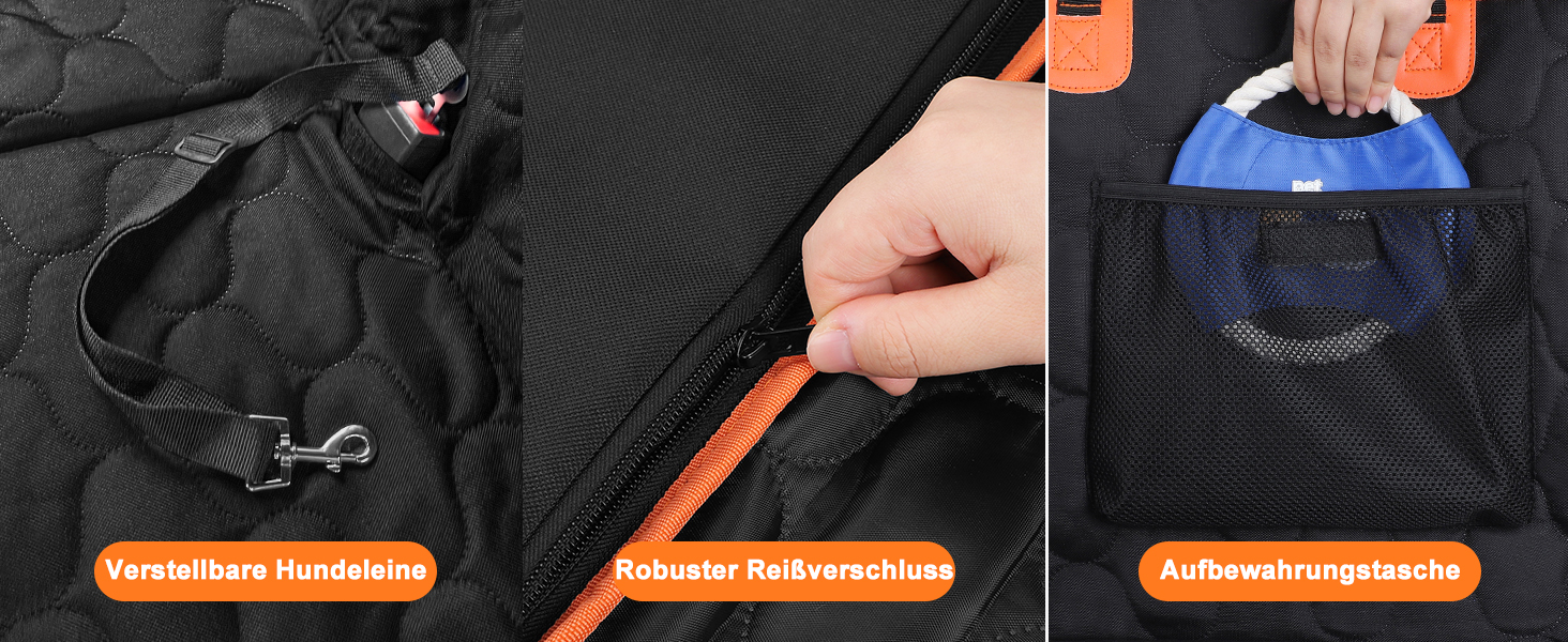 Кришка для автосидіння для собак JOEJOY, водонепроникна, стійка до подряпин, для заднього сидіння, з жорсткою основою