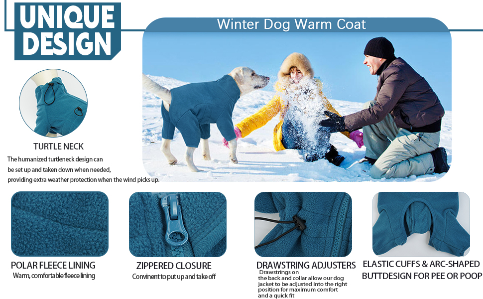 Зимовий одяг для собак: теплий флісовий пуловер для малих, середніх та великих собак. Вітростійкий одяг для тварин з блискавкою. Підійде для Чихуахуа (XXS-3XL). XL, блакитний