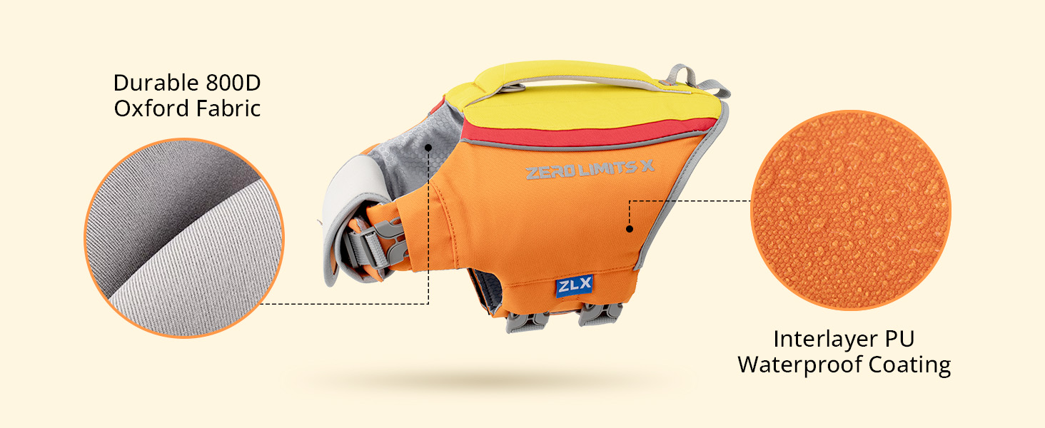 Жилет для собак - рятувальний жилет для великих собак, безпечний, регульований, для плавання та відпочинку на воді (жовто-помаранчевий, XL)