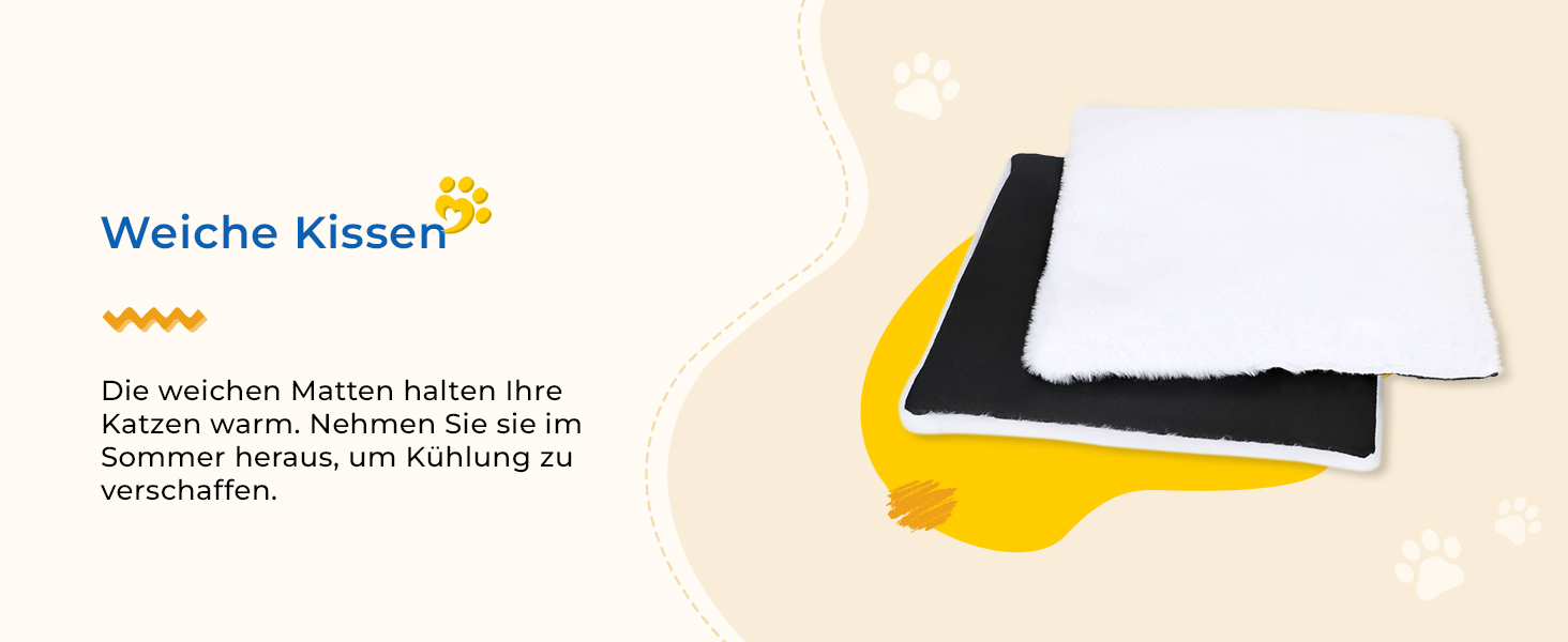 Двоповерховий будиночок для котів Dripex з фетру з подушкою, 30 x 35 x 35 см (Сова)