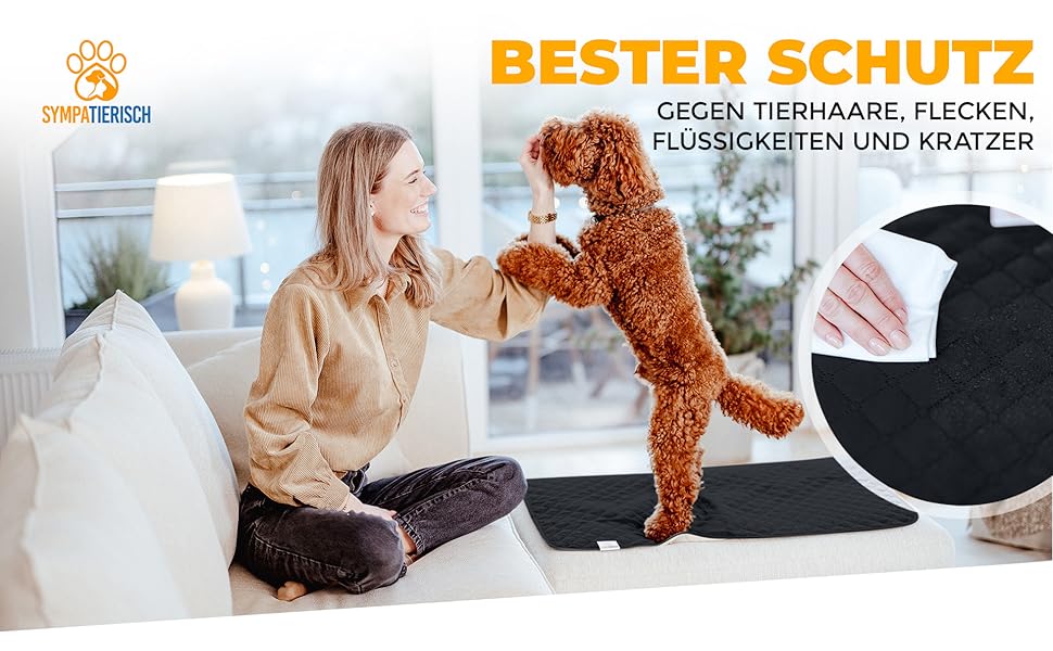 Водонепроникний килимок для собак SympaTierisch - захист дивану та ліжка - великий розмір (205 x 160 см)