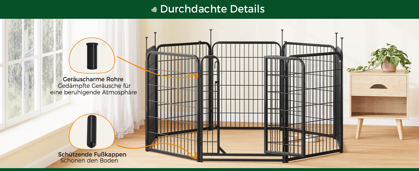 Клітка для собак Yaheetech 8-секційна, 80 см, вольєр для собак, з'єднувальні стержні, складана клітка для собак у квартиру та сад, без інструментів, 80 см висота, 8 шт.