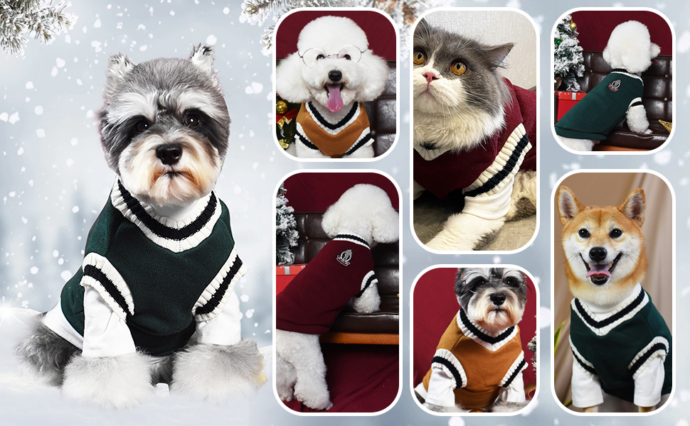 Теплий зимовий пуловер для собак та котів PETCUTE, зручний одяг для маленьких, середніх та великих собак, теплий зимовий одяг для тварин, подарунок для собаки або кота, червоний, розмір S