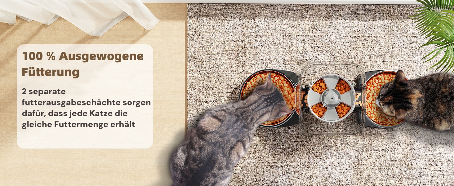 Автоматичний годівник для котів та собак HoneyGuardian з Wi-Fi, 2 миски, 3.5л, APP-керування