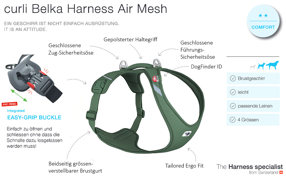 Шлейка для собак Belka Air-Mesh Moss, розмір 2XL