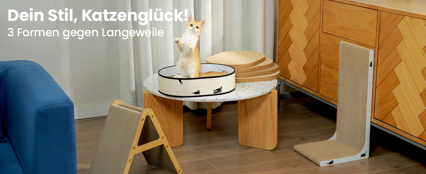 Кігтеточка для котів з будиночком та 4 змінними шарами - велика кігтеточка з міцного гофрокартону, двосторонні шари з наклейками DIY - лежанка для котів у квартирі, захист меблів, чорна, велика