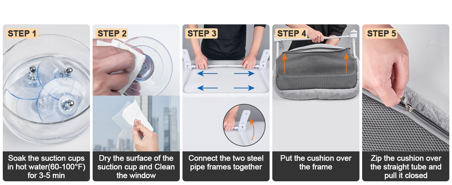 Крісло-гамак для кота на стіл Odoland - 360° обертання та регулювання висоти, м'яка лежанка з 2 знімними чохлами, для дому та офісу, цілорічне використання (сірий)