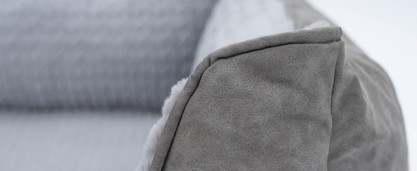 TrendPet VitaBed Style - Ортопедичне ліжко для собак, штучна шкіра зовні, м'яке всередині (80x70 см, Коричневе)