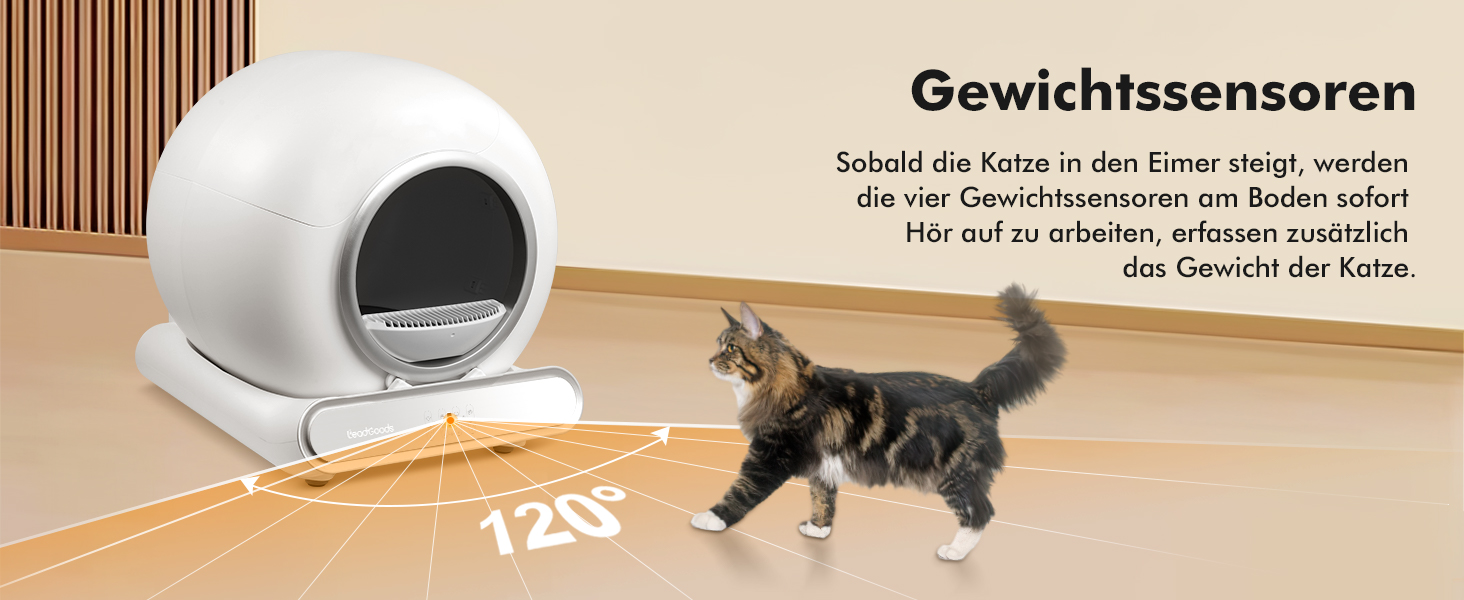 Автоматичний лоток для котів з самоочищенням, 65л, з контролем піску, керуванням через додаток, низький вхід, великий простір, для кількох котів