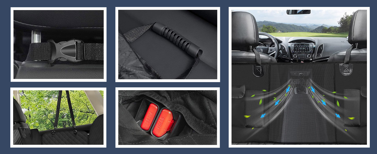 Чохол на сидіння автомобіля для собак Lupex, захист для тварин, Oxford, нековзний, водонепроникний, з кишенями