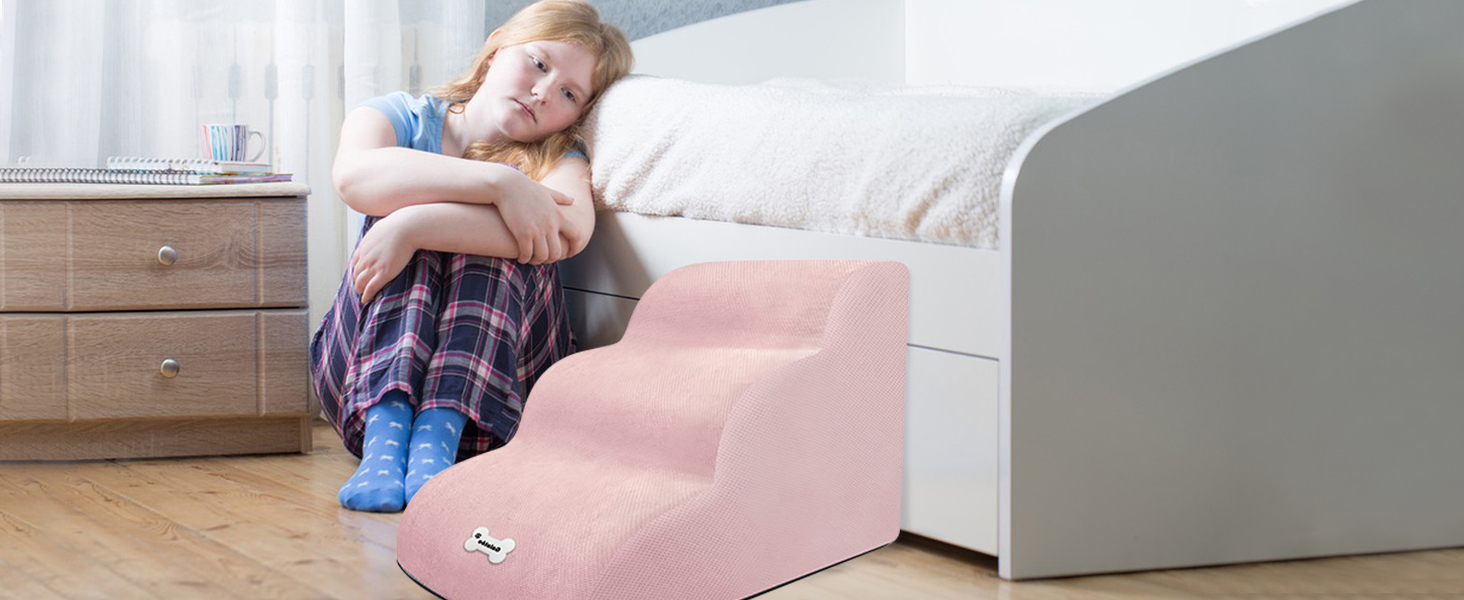 Сходинка для собак Galatée: м'яка, зручна, знімний чохол на блискавці, для легкого підйому, сірого кольору