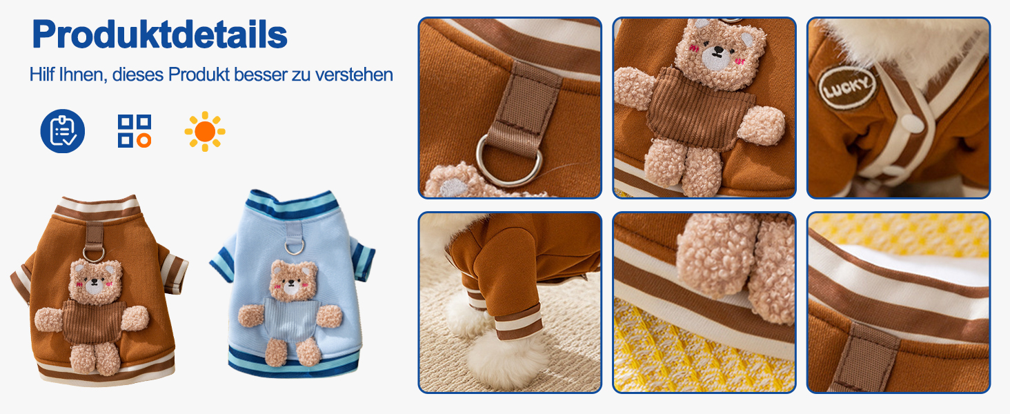 Теплий зимовий пуловер для собак Галатея з кільцем D, коричневий (M)