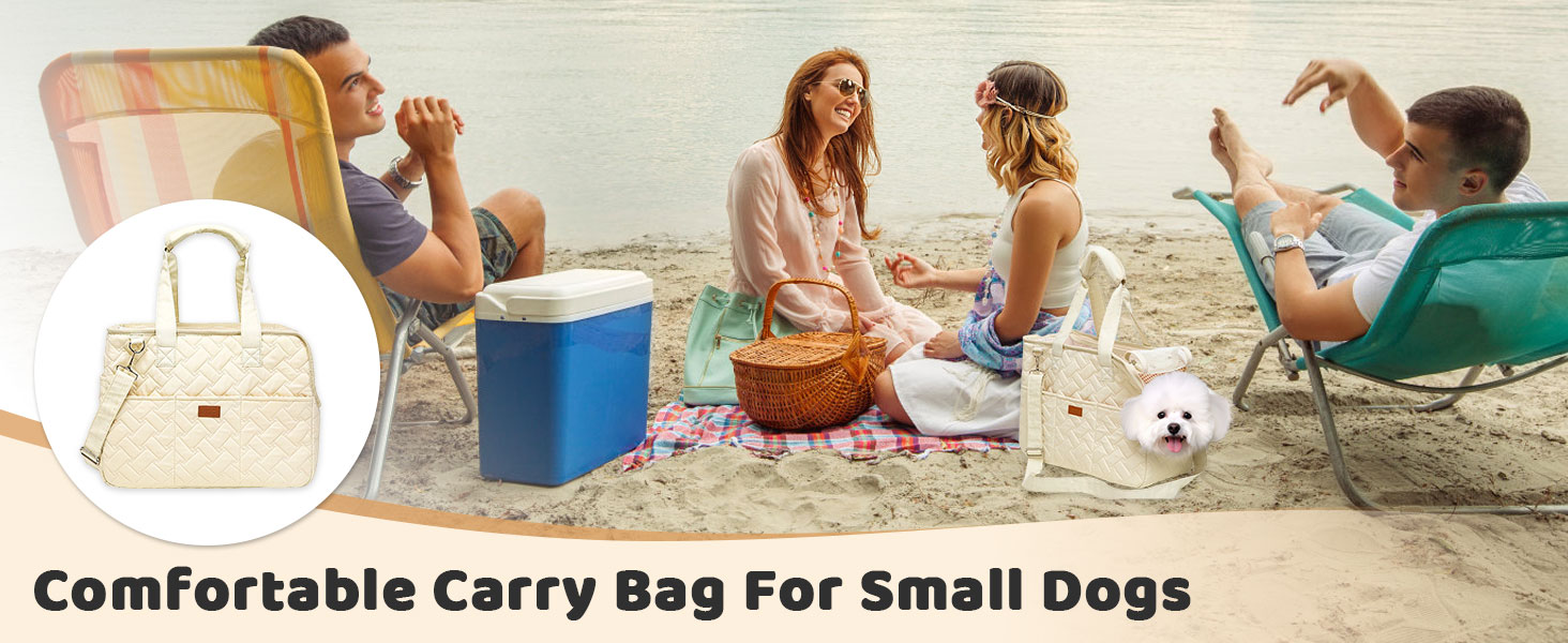 LCUHAVA Сумка-переноска для собак маленьких порід, до 5 кг, 41 x 30 x 18 см, складана, дихаюча, з ременем безпеки, для собак, кроликів, котів