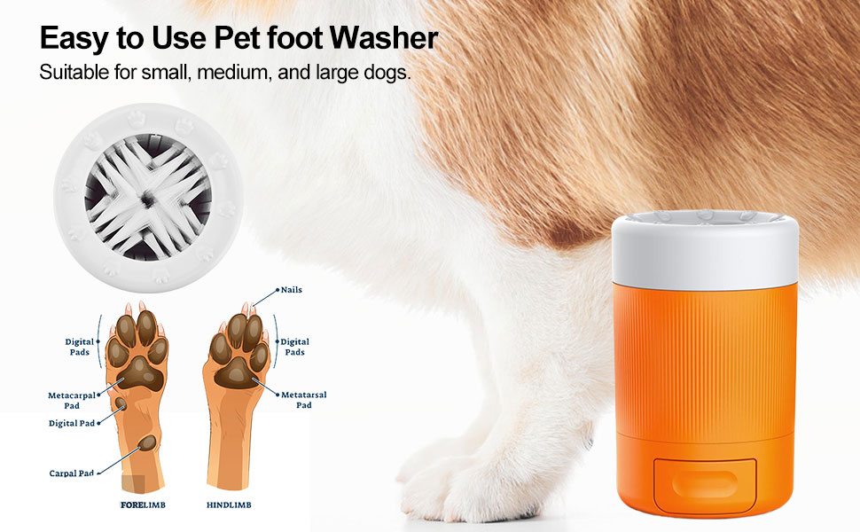 Автоматичний очищувач лап для собак - мийка лап з м'якими силіконовими щетинками