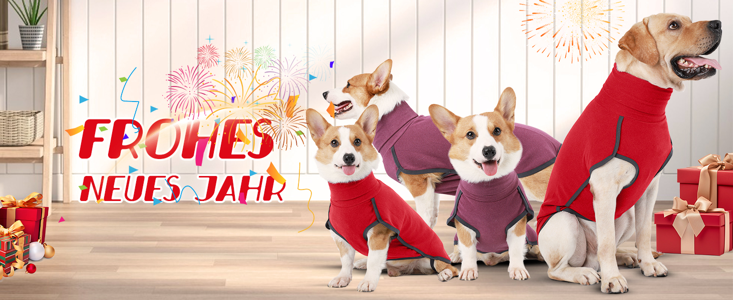 Теплий пуловер для собак, флісовий халат, зимовий халат для собак, пуловер для маленьких, середніх та великих собак - бордовий (S)