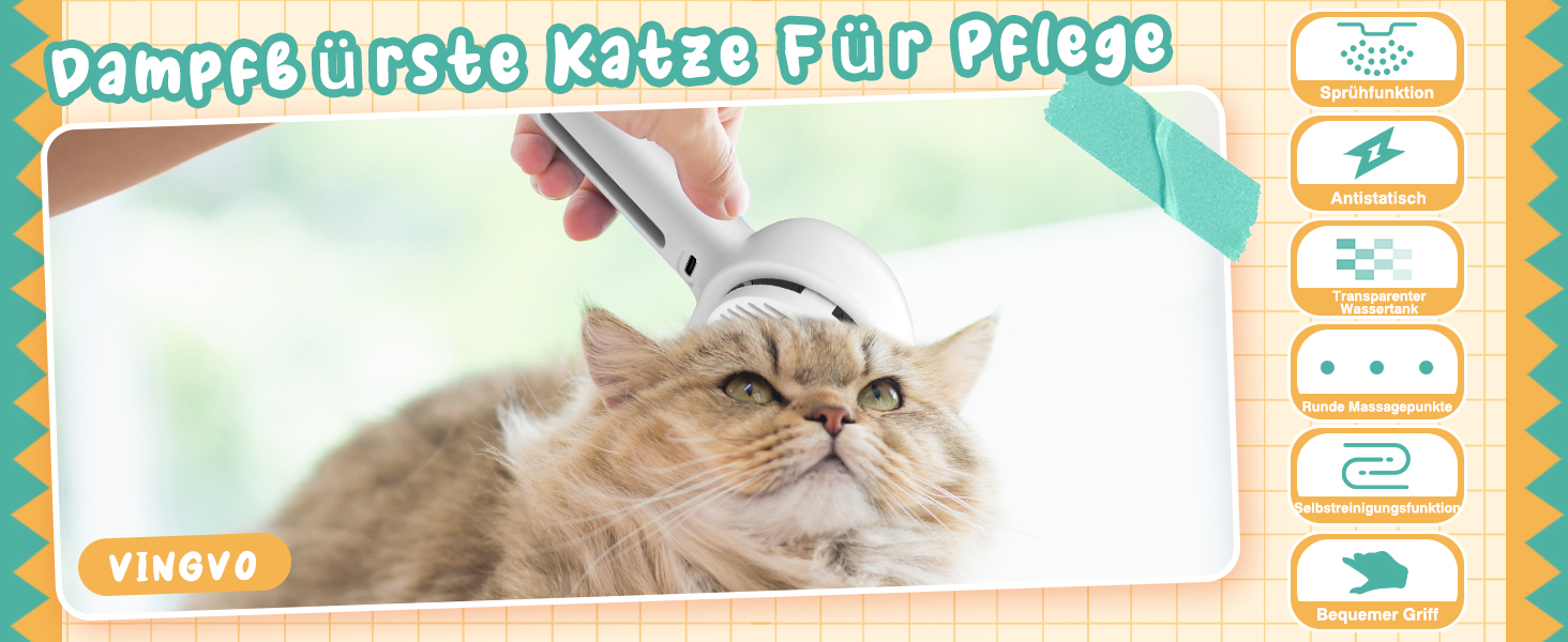 Двокомпонентна щітка для котів з парою, 2 шт. Щітка для котів та собак з розпилювачем, знімна, портативна. Підходить для короткої та довгої шерсті, видалення шерсті та догляду (білий)