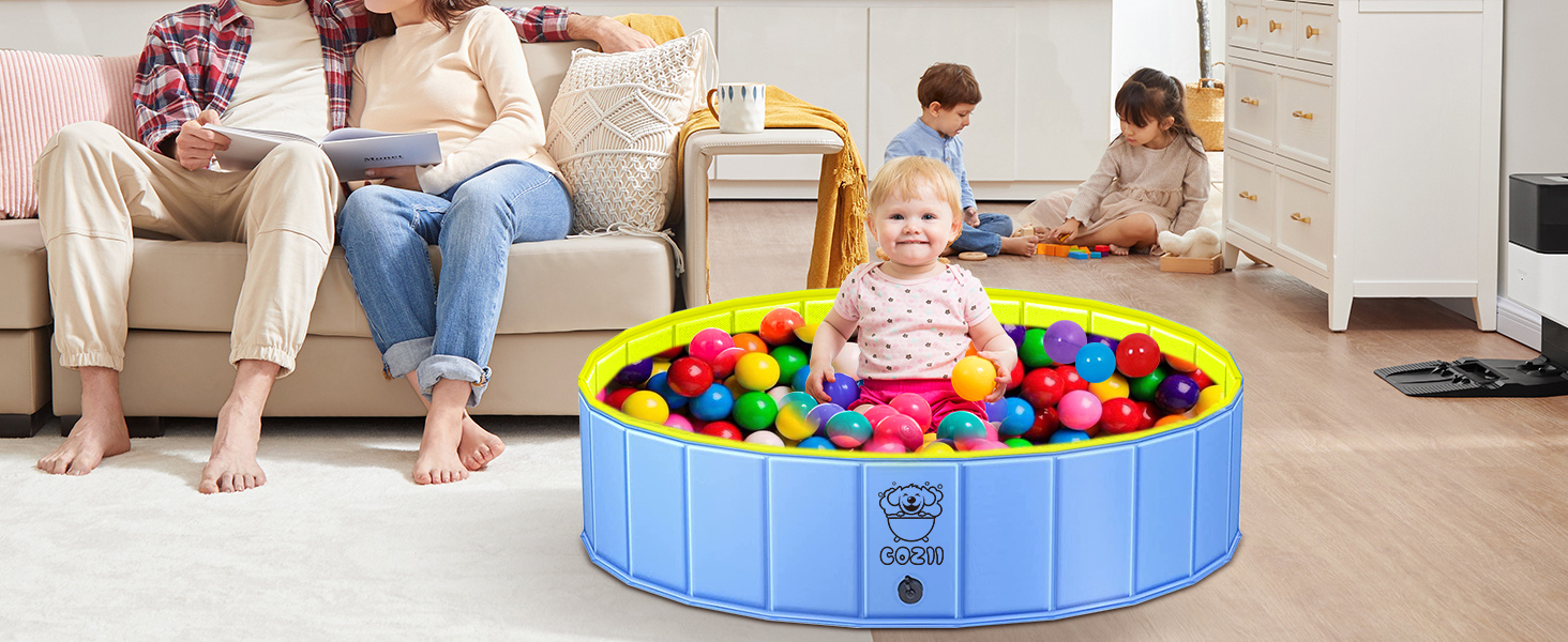 COZII Басейн для собак 160x30 см, складний басейн для великих і малих собак, дитячий басейн, портативна ванна для купання, нековзний ПВХ, з щіткою для купання
