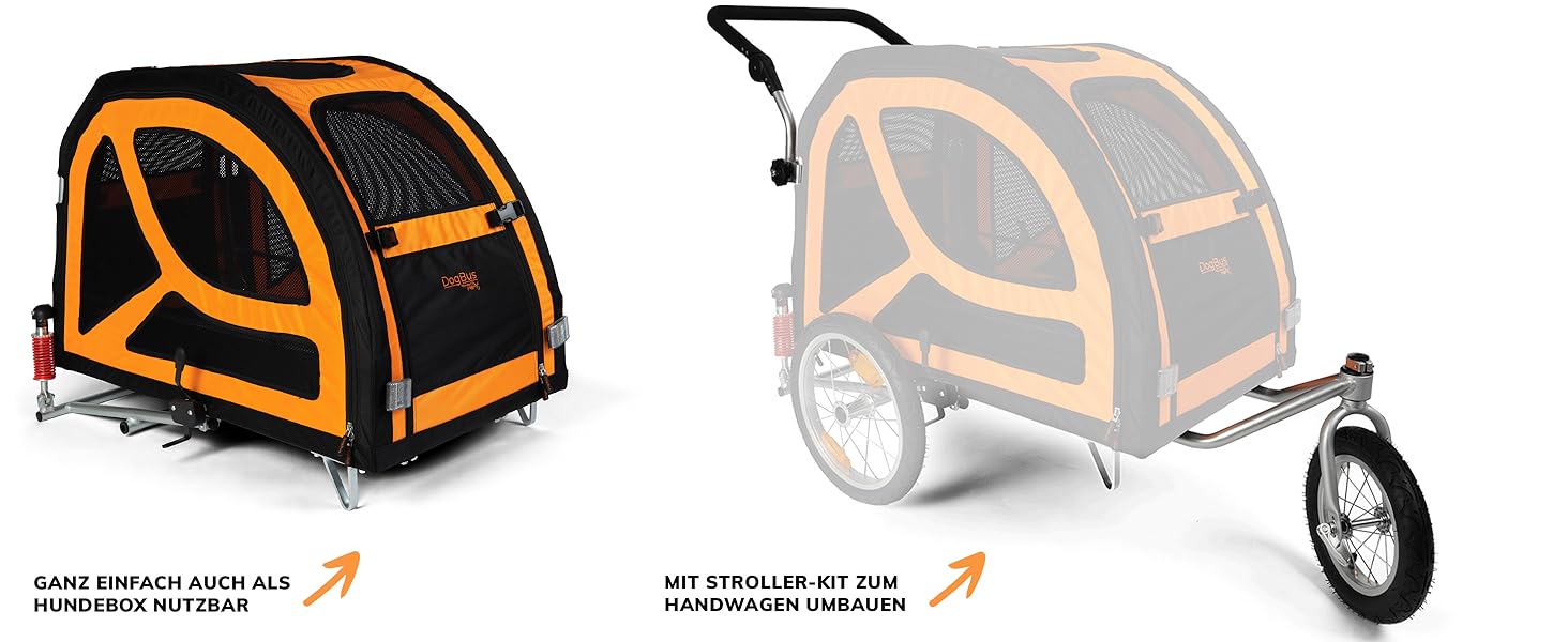 TrendPet DogBus M - велосипедний причіп для собак з алюмінієвим шасі, для середніх та великих собак