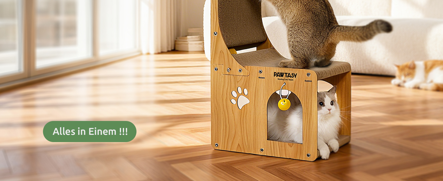 Котячий кігтетоп Pawtasy 2 в 1: для стіни та кута, з іграшкою-м'ячиком, захист меблів