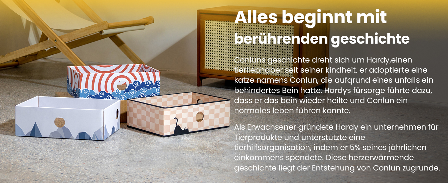 5-Piece Conlun Cat Scratch Box Set with Scratching Pad - Large, White