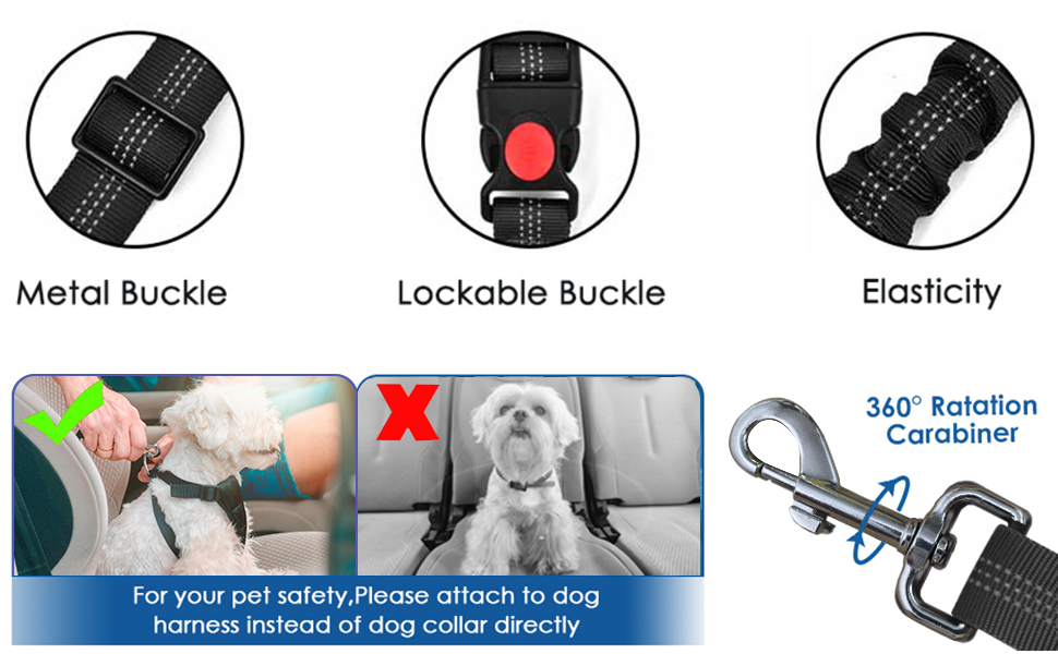 Автомобільний ремінь безпеки для собак Kelivi 3-в-1, чорний. Підходить для великих, середніх та маленьких собак. Ремінь безпеки для тварин, кріплення до підголівника, фіксація, нашийник.