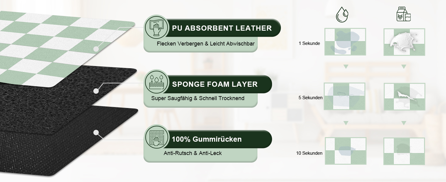 Килимок для годівлі котів та собак BLESWIN - антиковзаюча підстилка під миски, чорно-білий, 51x30,5 см