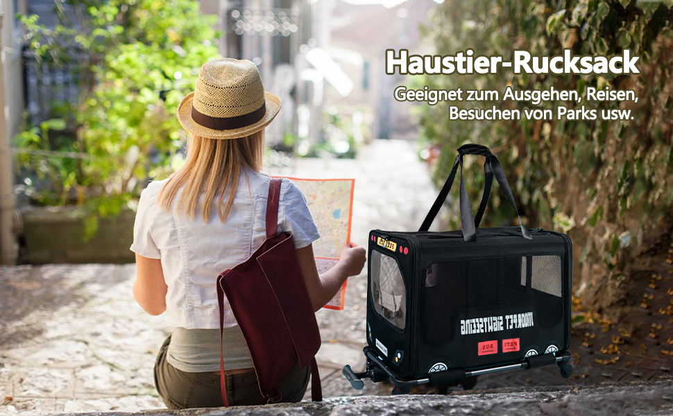 Дитяча коляска для тварин Galatée, сумка-переноска для собак та котів, складана переноска для подорожей, кемпінгу (червона)