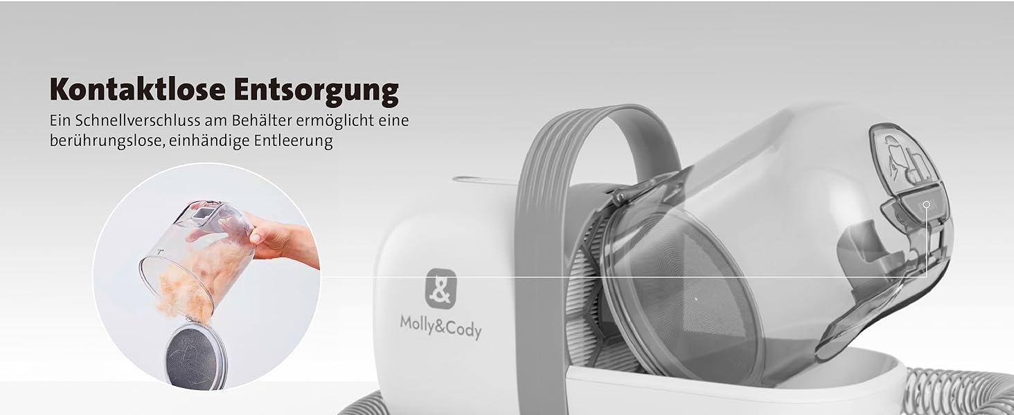 Набір для грумінгу тварин Molly&Cody SAMSON 7-в-1: машинка для стрижки, пилосос для шерсті, 6 насадок. Для собак та котів.