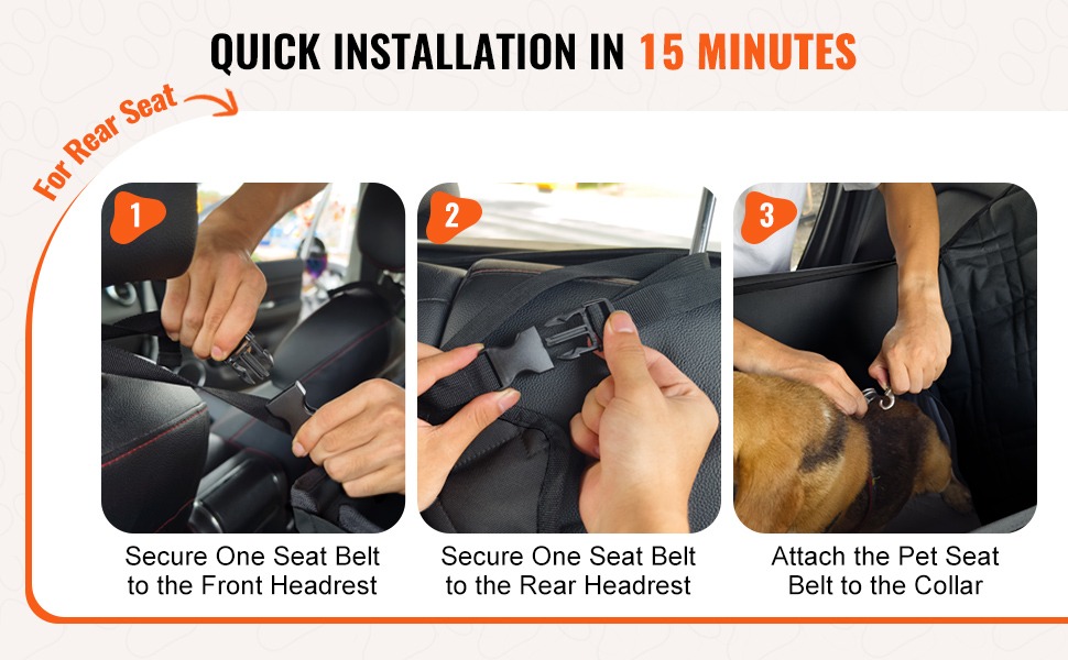 Автокрісло для собак VEVOR - водонепроникне автоліжко для собак до 22 кг, чорне