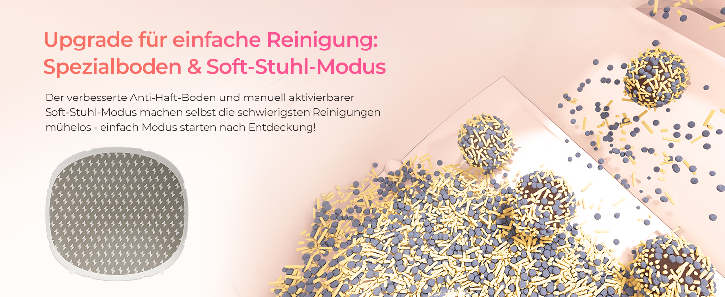 Лотки для котів CATLINK Baymax з автоочищенням, 70л, XXL, 7-рівневий захист від протікання, керування через додаток, розпізнавання кількості котів – підходить для кількох котів, білий (рожевий)