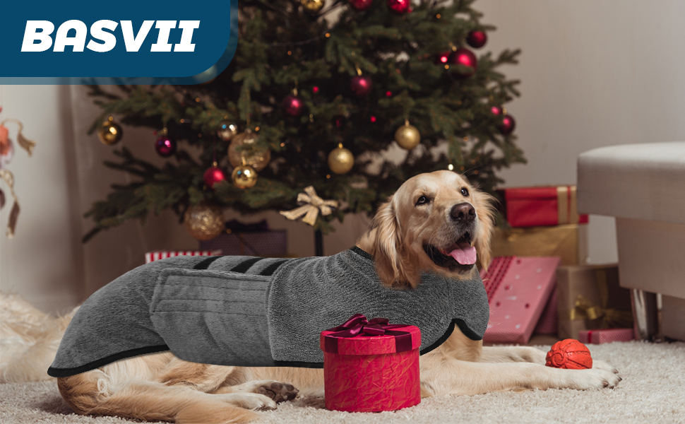 Рушник для собак з мікрофібри, сірий, XL. Швидковисихаючий, з клямками та регульованою стрічкою. Для великих, середніх та маленьких собак