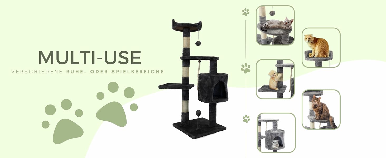 Дряпка для котів Mobiclinic Silvestre, середня, 3 рівні, платформи, укриття, іграшка для котів, сірий, європейський бренд, сизалевий канат
