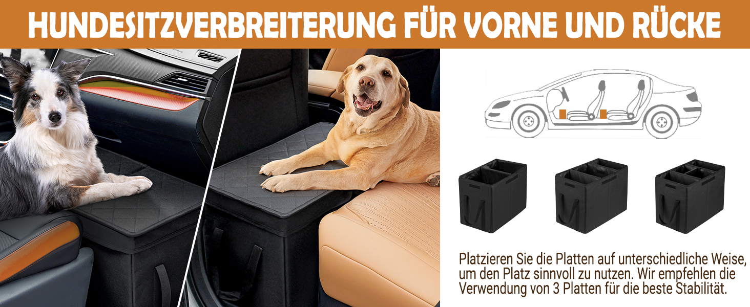 Розширювач для автокрісла для собак, органайзер для авто з місцем для зберігання, чорний, L, 51 x 29 x 36 см