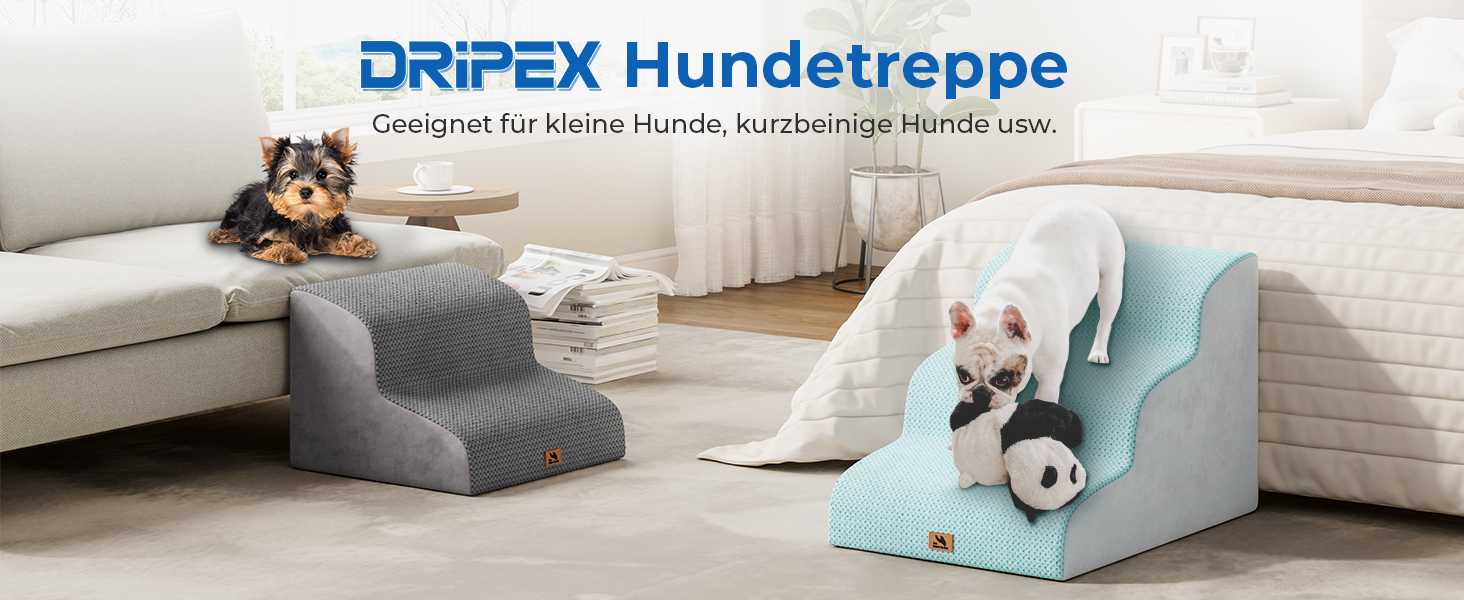 Сходинки для собак маленьких порід, 3 сходинки, 40 см, для дому, миються, неслизькі, для котів та собак, сірі