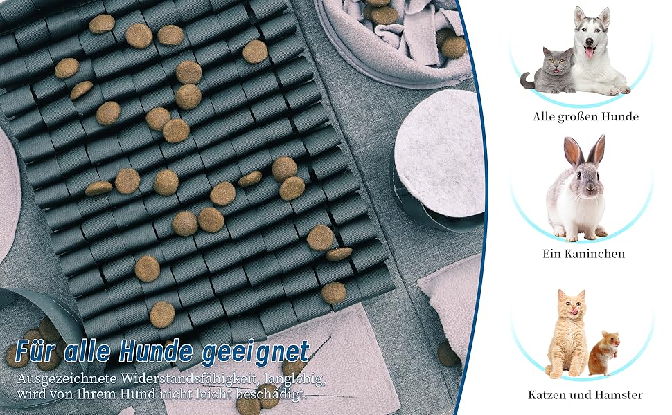 Килимок для собак SchnüFfelteppich, миючий, для тренувань та повільного годування, сірий (66 x 42 см)