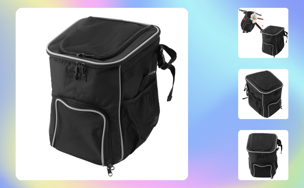 Рюкзак-переноска для собак, велосипедний, чорний: водонепроникний, дихаючий, знімний