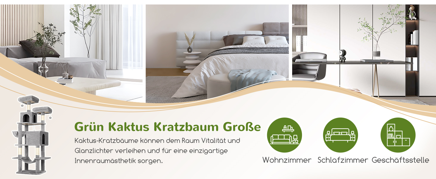 Драбина для котів Globlazer Kaktus XXL 195 см з 2 будиночками, 2 стійками, гамаком 50*33 см, кошиком. Стабільна драбина для кількох котів.