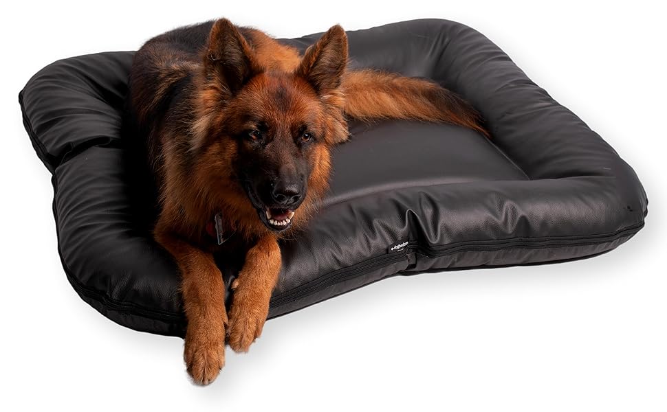 Крісло-ліжко для собак середніх порід Ella від 4L Textil: водостійке, з штучної шкіри, 90x70 см, графіт