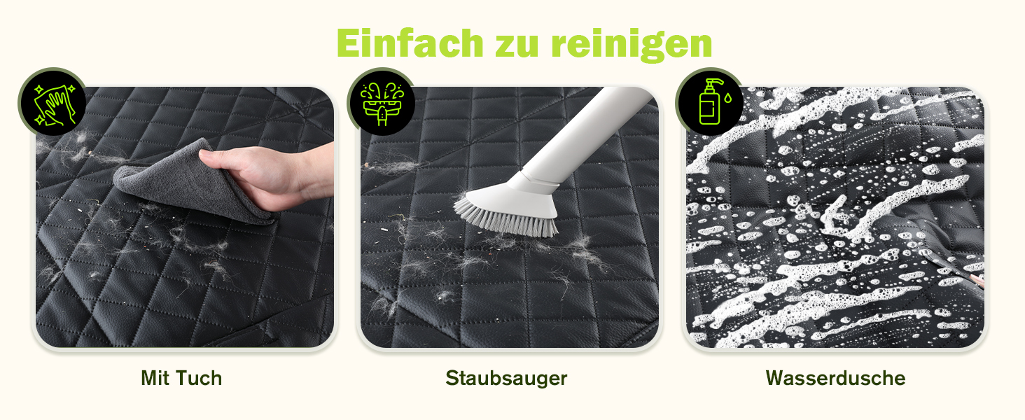 Плед для собак у машину Pecute з жорсткою основою, 136x60 см, захист сидіння, водовідштовхуючий, анти-царапин, для собак до 150 кг, чорний з зеленим кантом