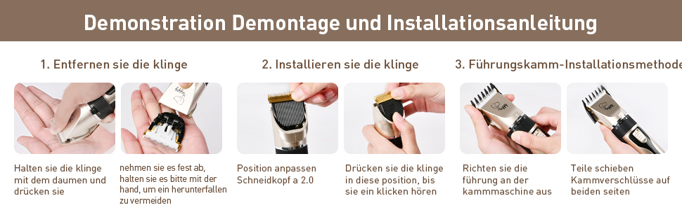 Професійна машинка для стрижки собак, тиха, для довгого та густого волосся, електрична, бездротова, акумуляторна, для собак, котів, домашніх тварин, чорний / золотий