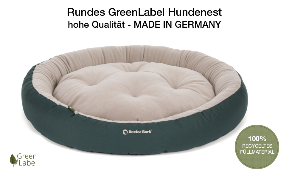 Кругле ліжко для собак середніх порід GreenLabel, м'яке, пухнасте, з вологостійким дном, фліс/бавовна, колір кобальтово-синій (L - 70x60 см)