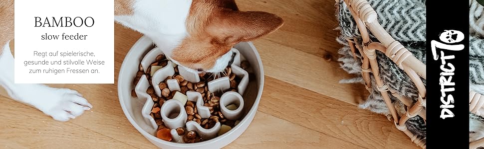 Повільний годівник для собак District 70 Bamboo Grey, діаметр 28 см