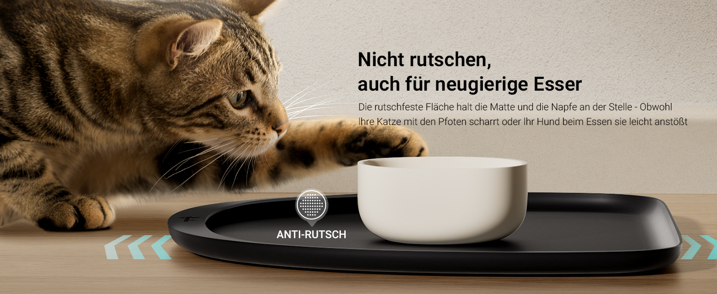 Підкладка під миску для котів DownyPaws, силіконова, 62 x 43 см, чорна. Захист від розливання, легко миється, BPA-free