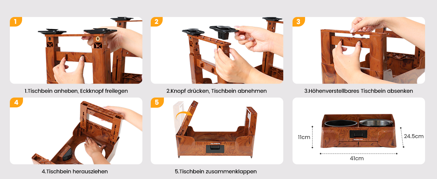 Підвищена годівниця для собак Gardner, 2-в-1: миска для води без розливання та миска для повільного годування з регульованою висотою, 5 рівнів, протиковзна годівниця для середніх та великих собак