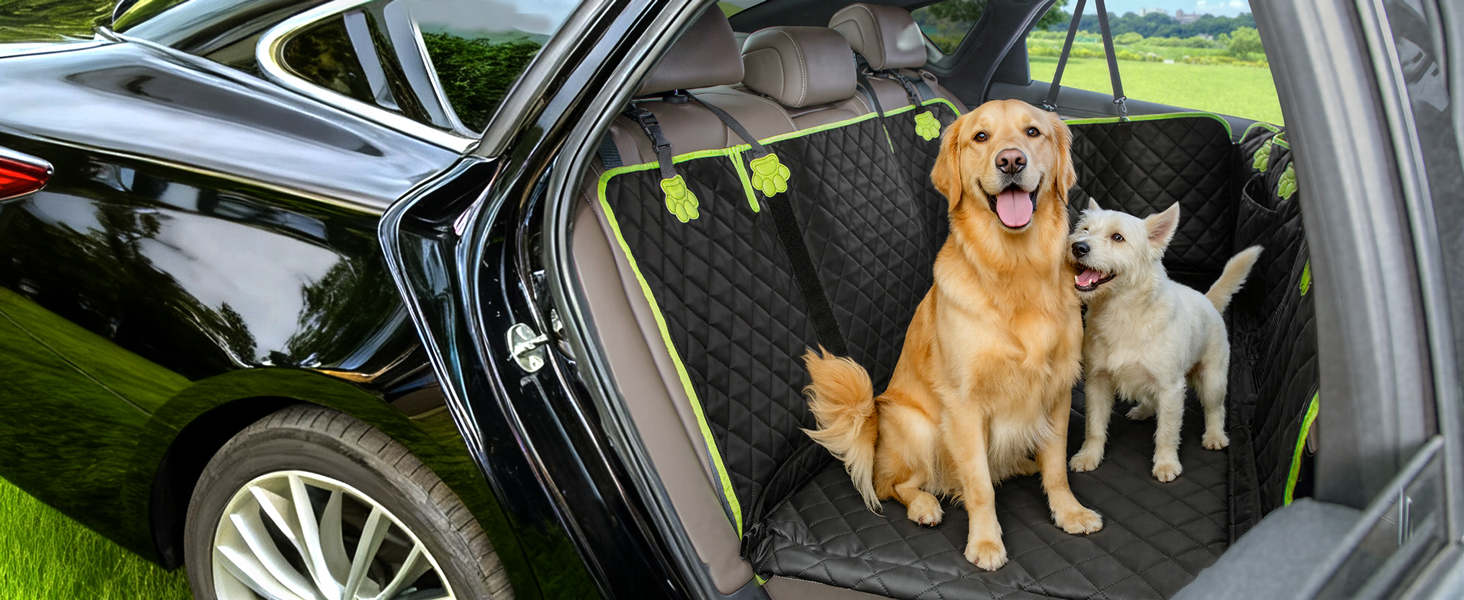 Захисний килимок для собак у машину Pecute 2-в-1: для заднього сидіння та як переноска, водовідштовхувальний, анти-царапин, з жорстким дном