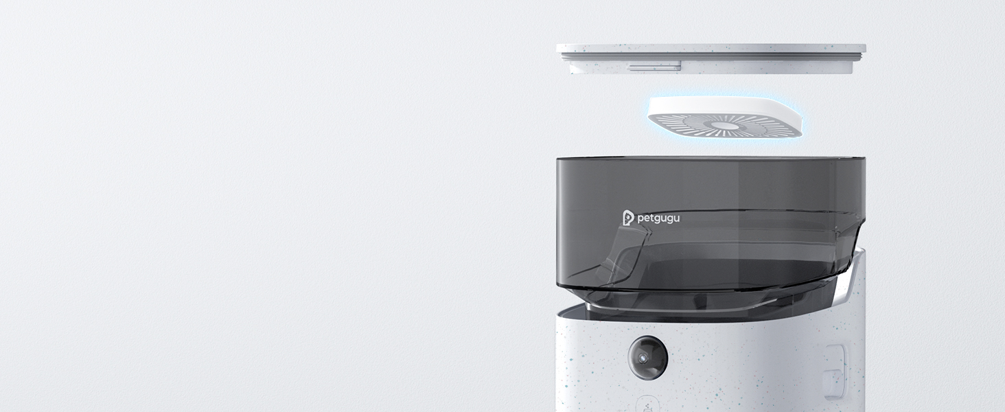 Автоматичний годівниця для котів PETGUGU з таймером та керуванням через APP, керамічний набір для котів та собак, для кількох тварин (PF2)